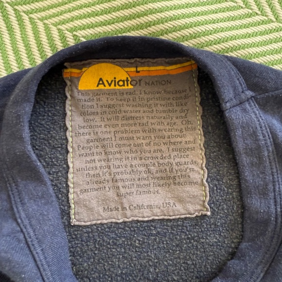 Aviator Nation All Seasons Circle Crew Sweatshirt, size L, Navy - Picture 9 of 10